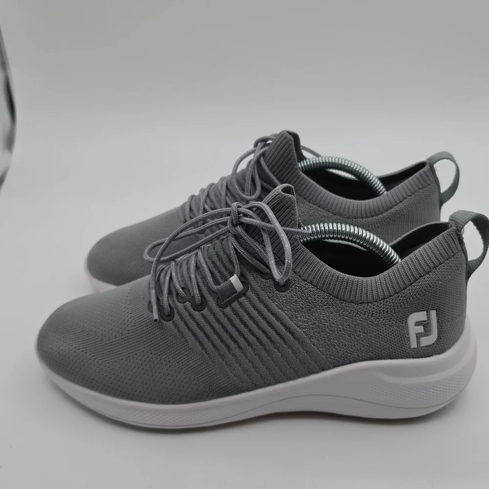 FootJoy Flex Golf Shoes Womens 8.5 Grey Excellent Spikeless Knit 95359